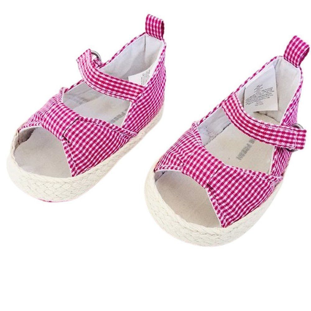 Pink Gingham Bow Sandals